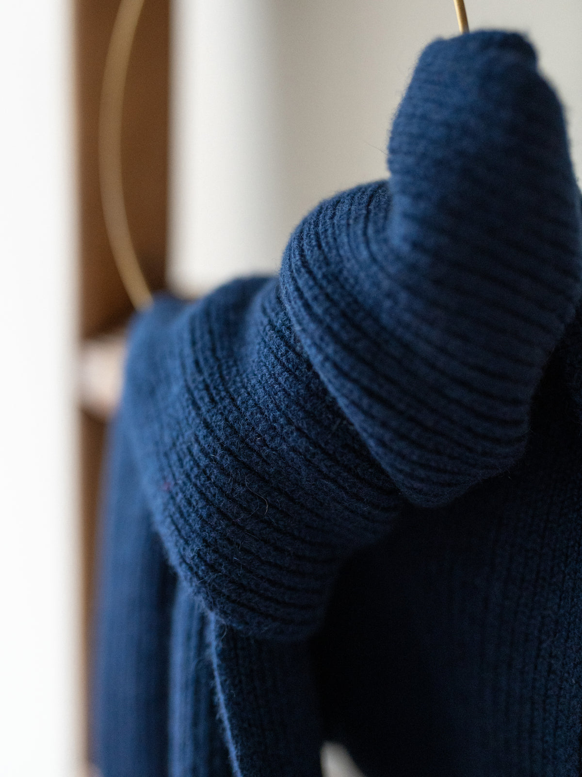Cashmere Rib Scarf | Navy