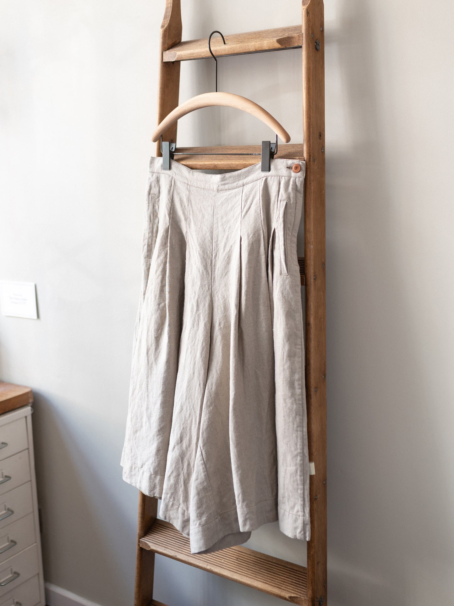 Pleated Culottes Irish Linen / Natural