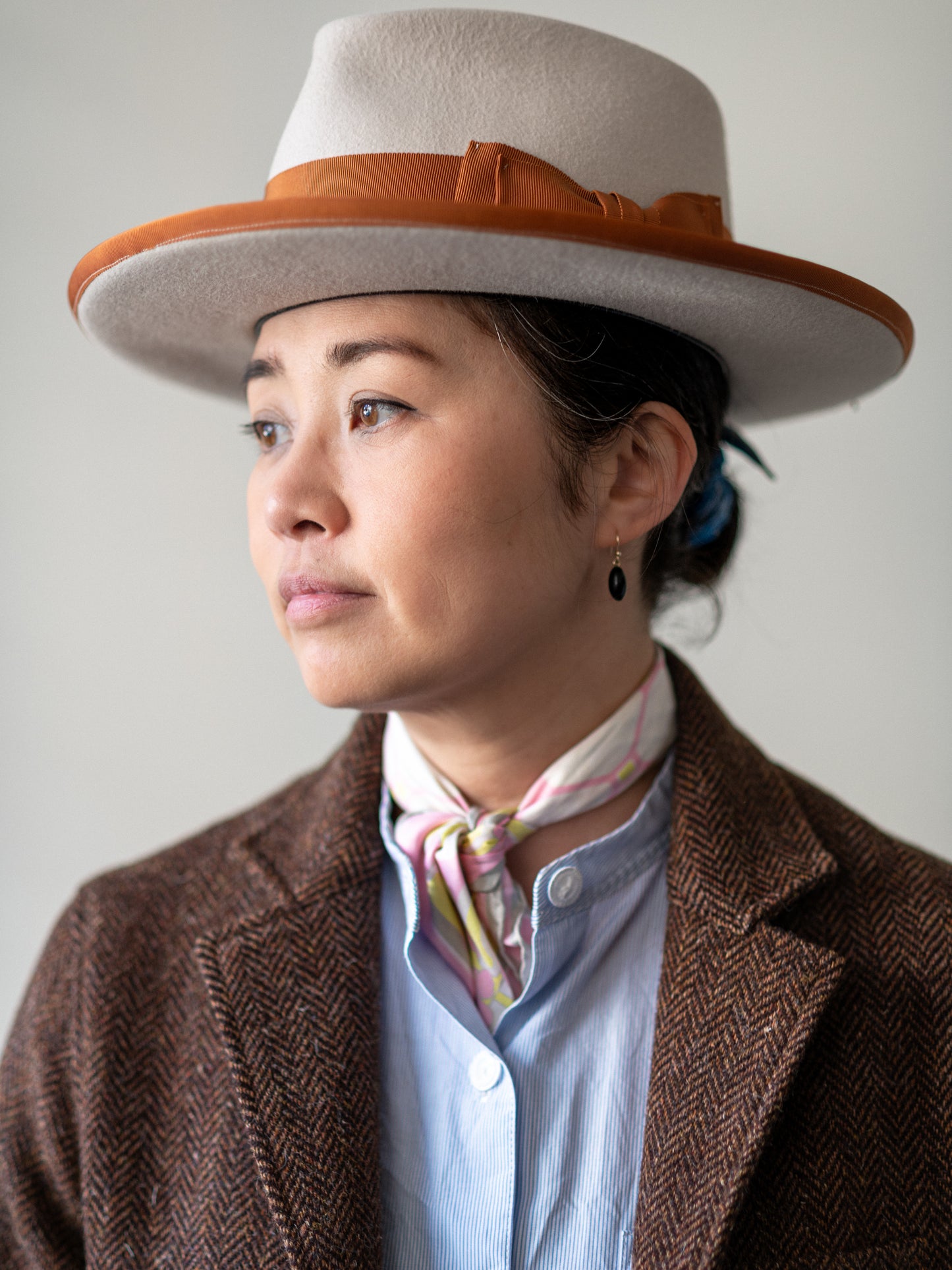 British Wool Worker Jacket / Brown Herringbone