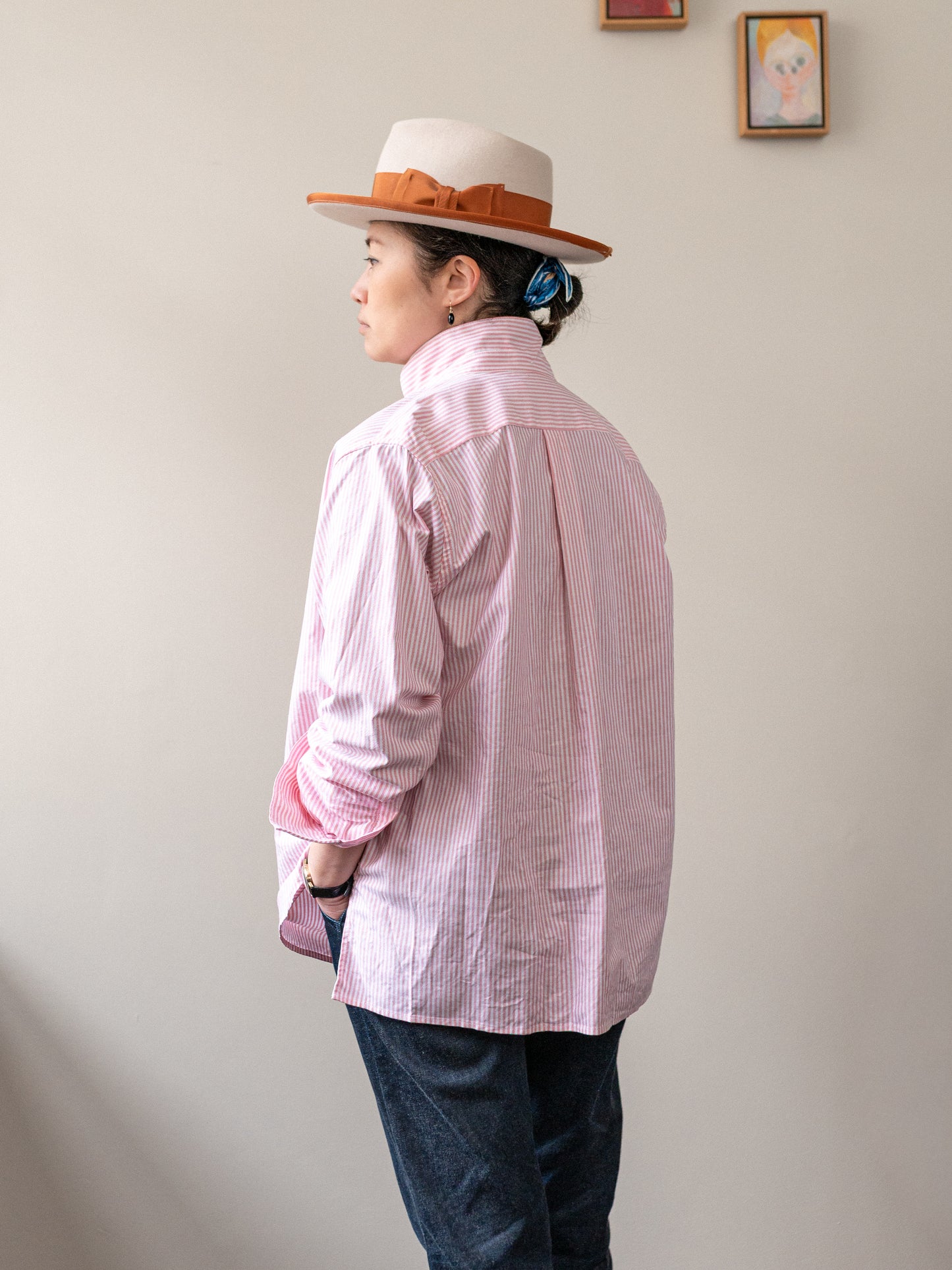Oxford Cotton Smock / Pink Stripe