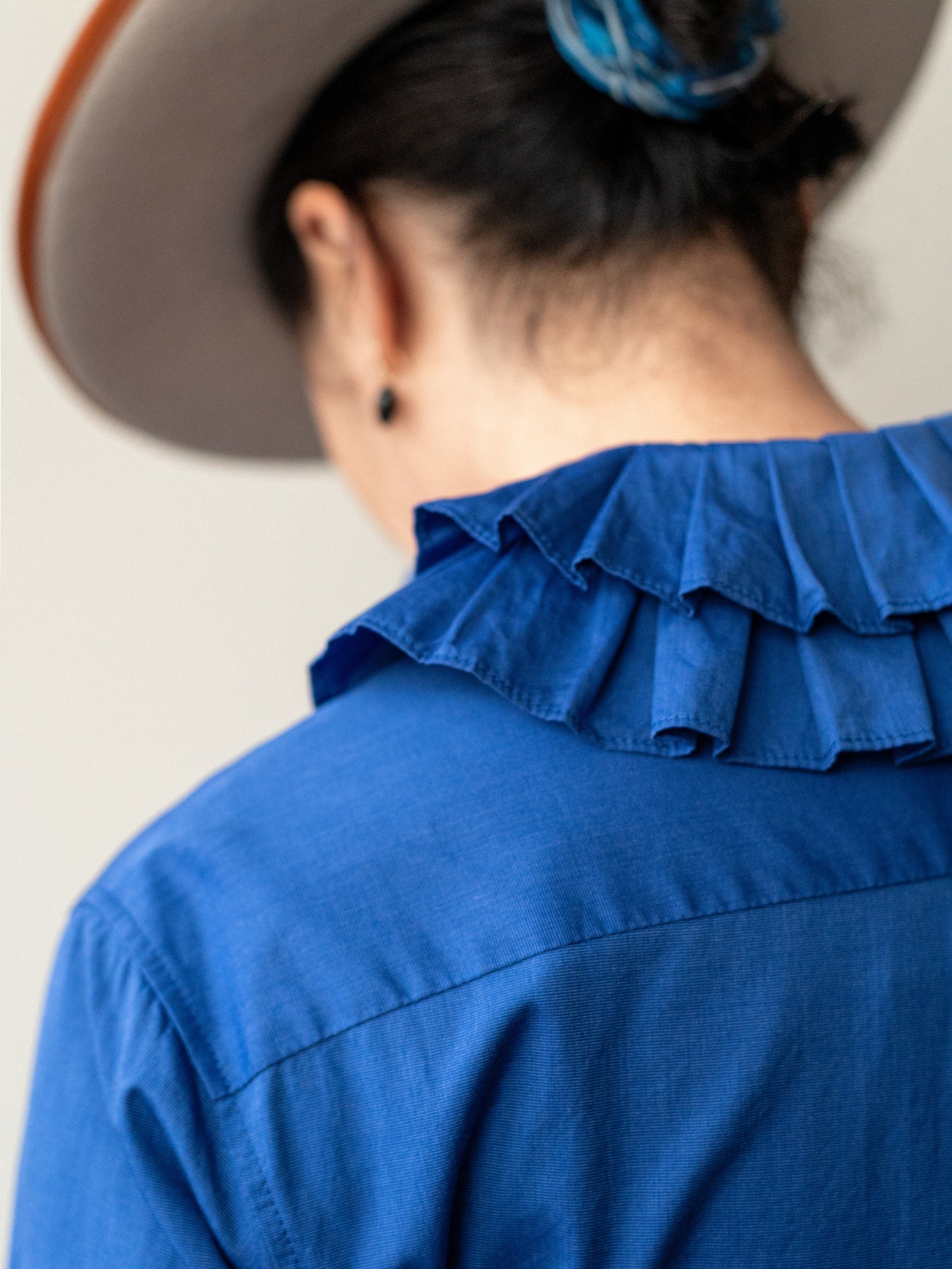 Double Ruffle Collar Dress / Cornflower Blue