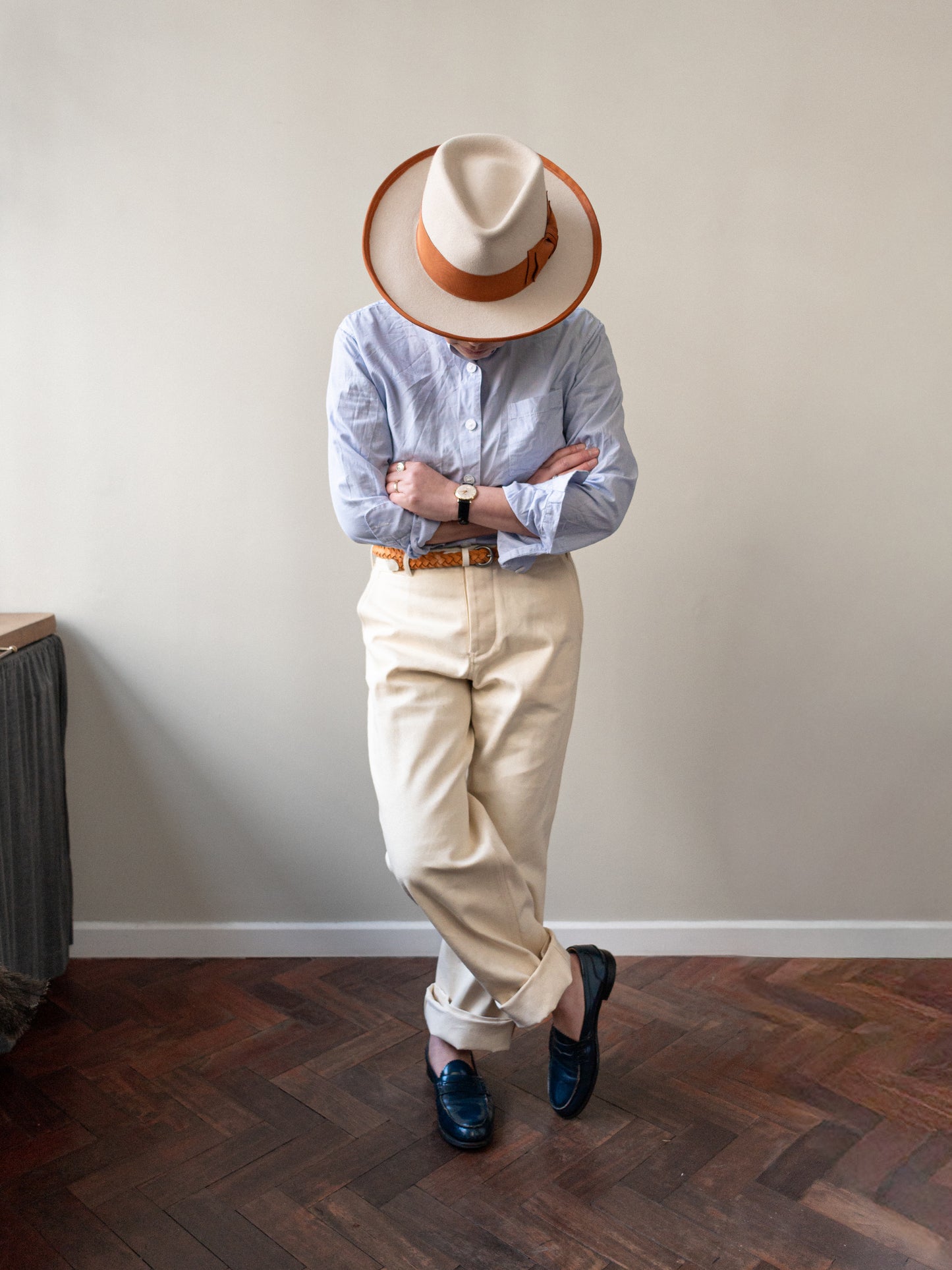 Straight-Leg Japanese Selvedge Denim Trousers / Ivory