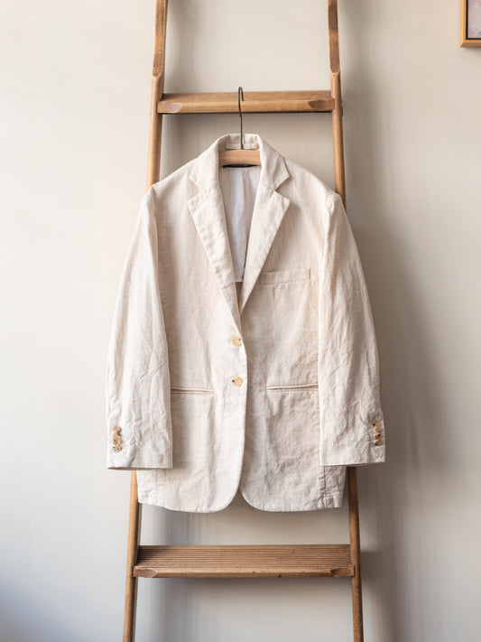 Cotton Linen Mix Blazer / Ecru