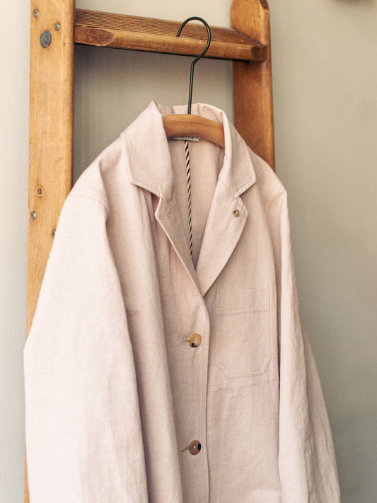 Cotton Linen Shop Coat / Dusty Pink