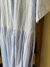 Irish Linen Stripe Dress / Blue