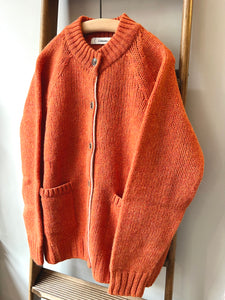 Lambswool Wool Shetland Yarn Cardigan / Clementine