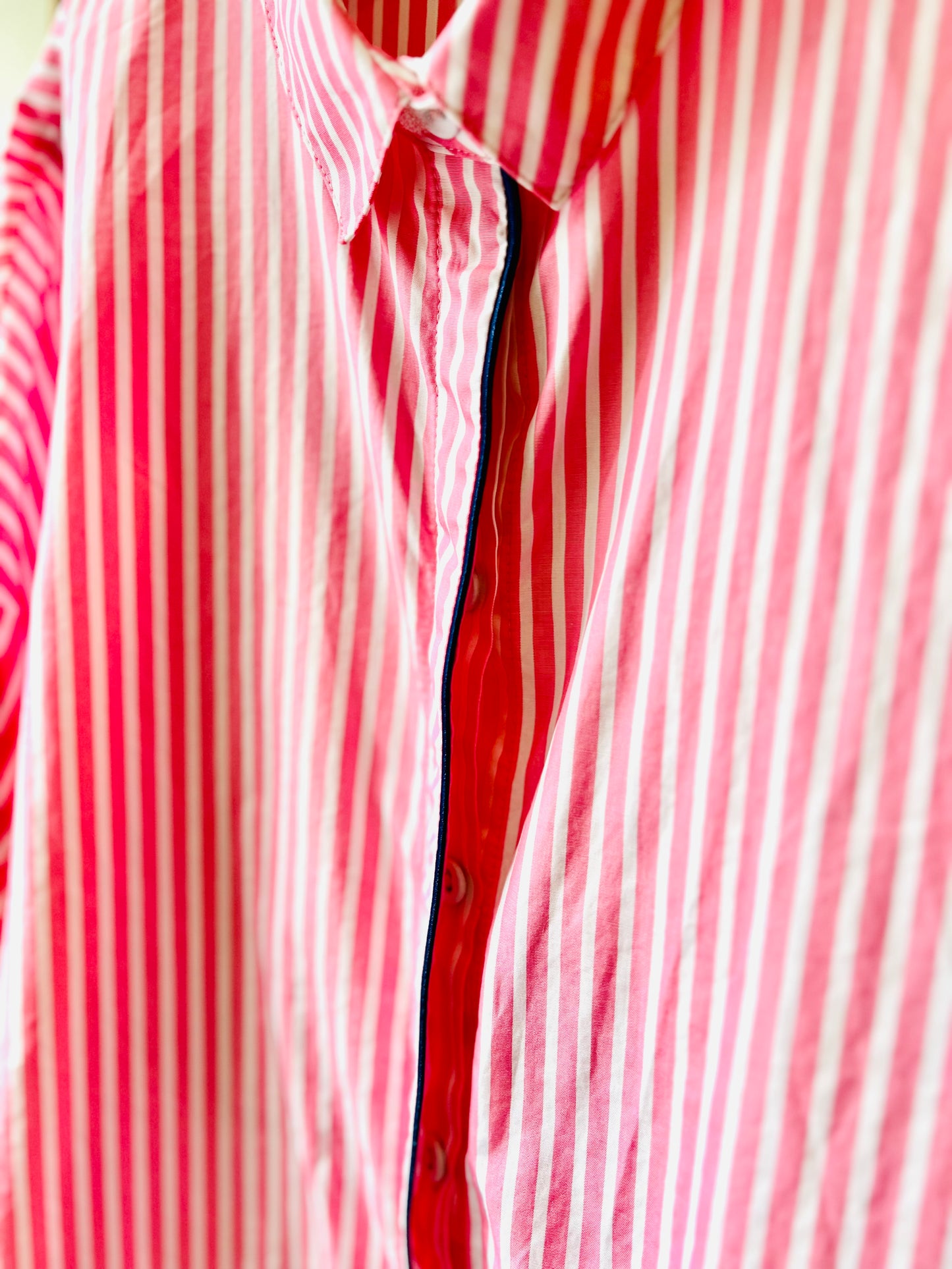 Balloon Sleeve Stripe Top / Pink stripe