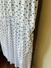 Cut Jacquard Dots Cotton Dress / Blue Dots