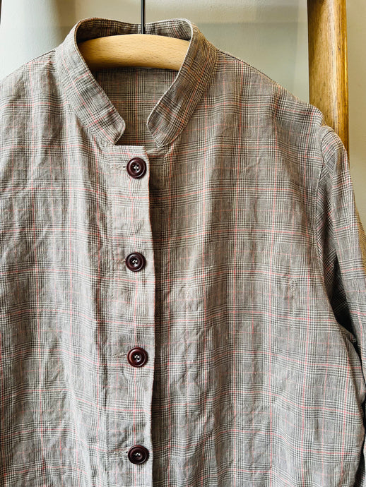 Irish Linen Painter Jacket / Brown Check