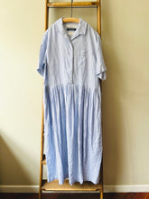 Irish Linen Stripe Dress / Blue