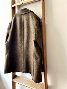 Herringbone Cheviot Tweed Jacket / Khaki Herringbone