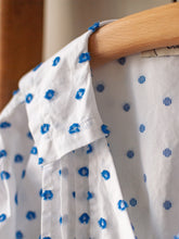 Cut Jaquard Mini Sailor Top / Blue Dots