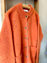 Lambswool Wool Shetland Yarn Cardigan / Clementine