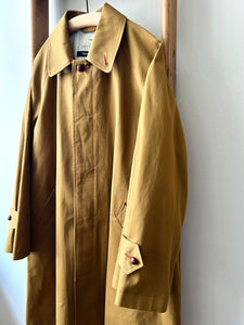 Wax Cotton Balmacaan Rain Coat / Dark Beige