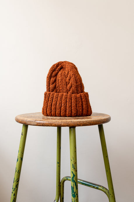 Aran Knit Cap / Ginger