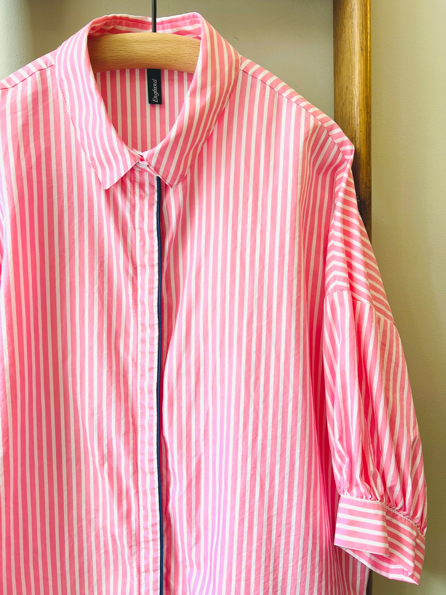 Balloon Sleeve Stripe Top / Pink stripe