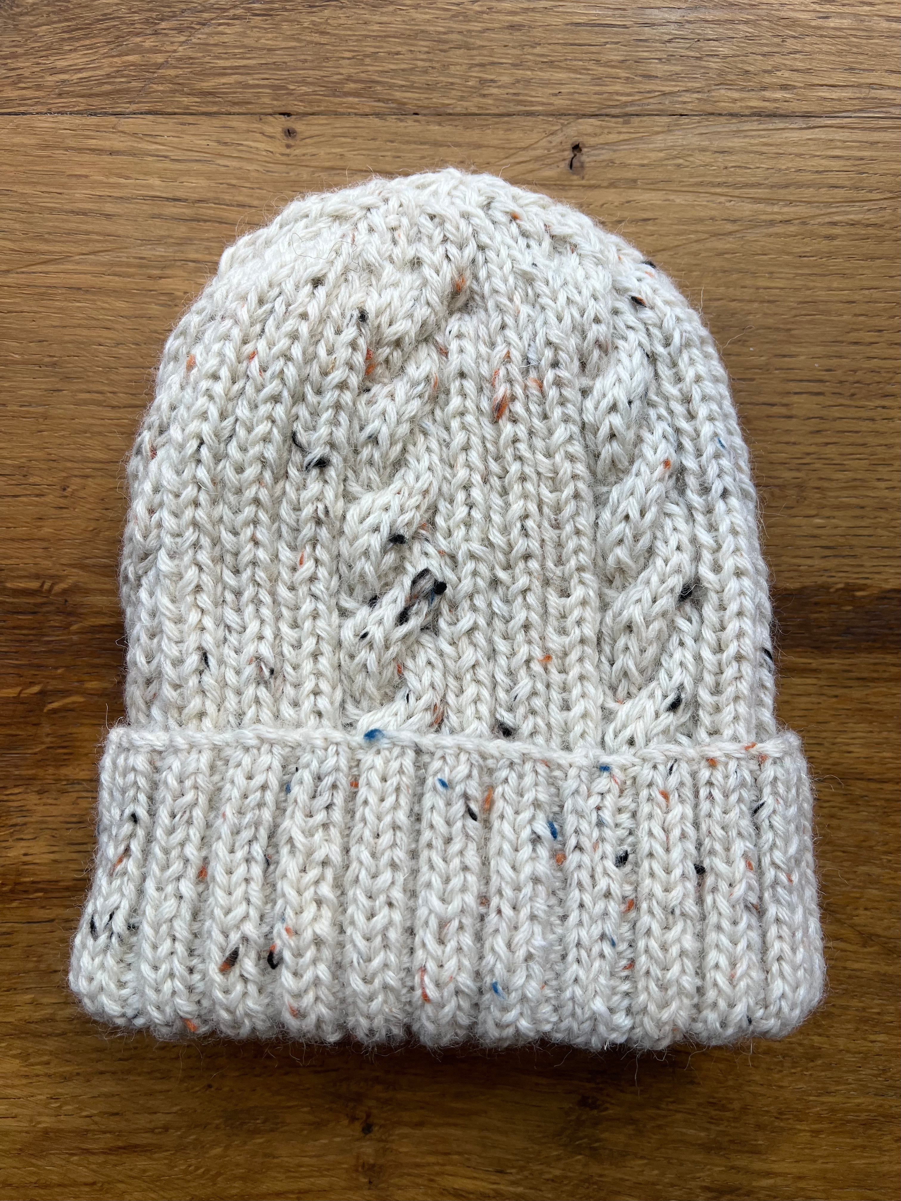 Aran Knit Cap / Ecru