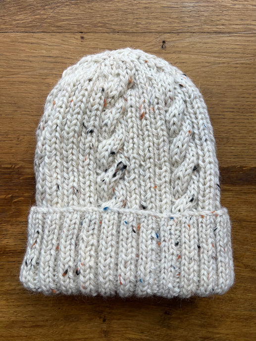 Aran Knit Cap / Ecru