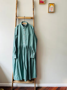 Typewrighter Cotton Dress / Green