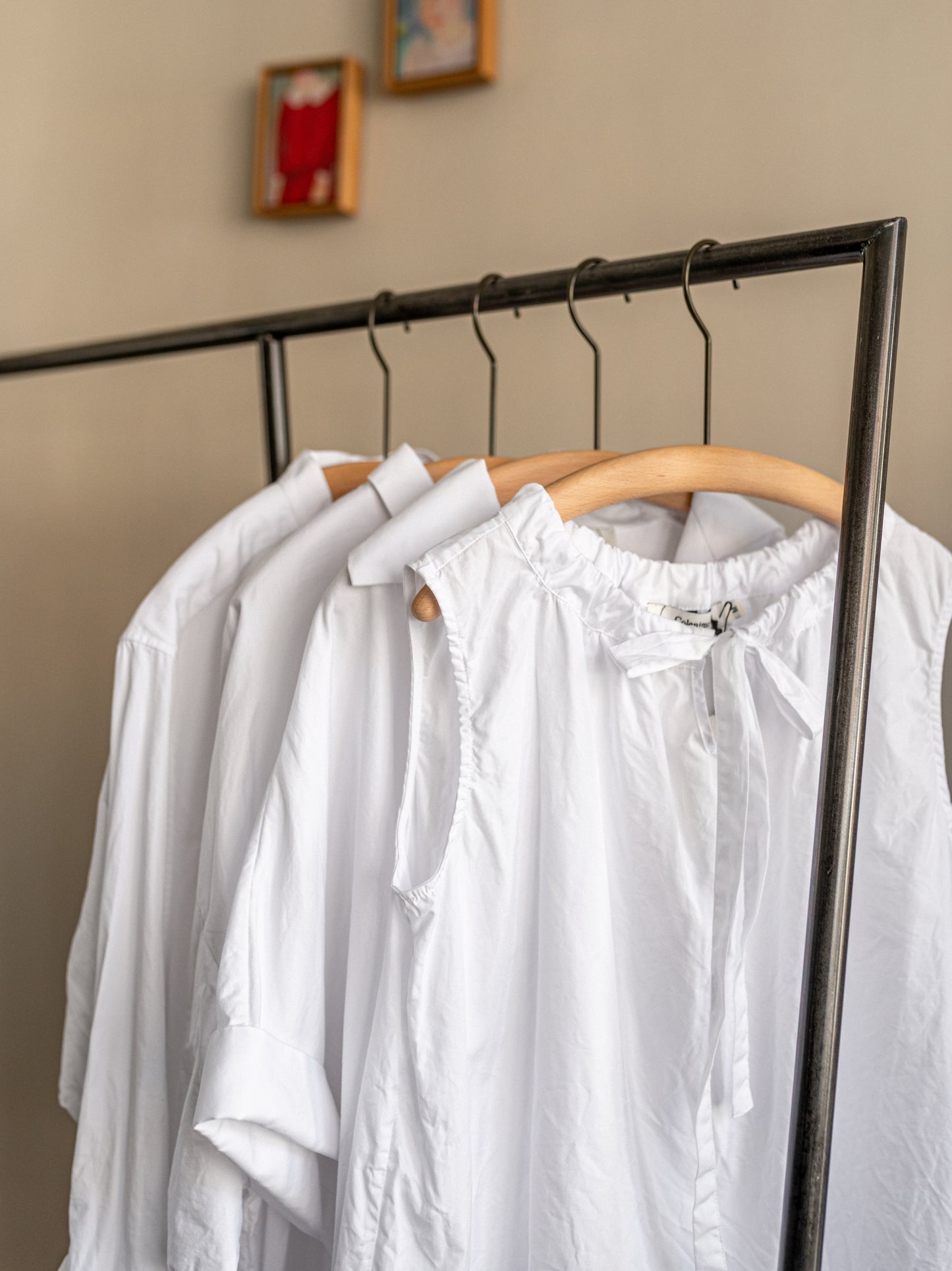 Sleeveless Ribbon Top / White Poplin