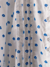 Cut Jaquard Mini Sailor Top / Blue Dots