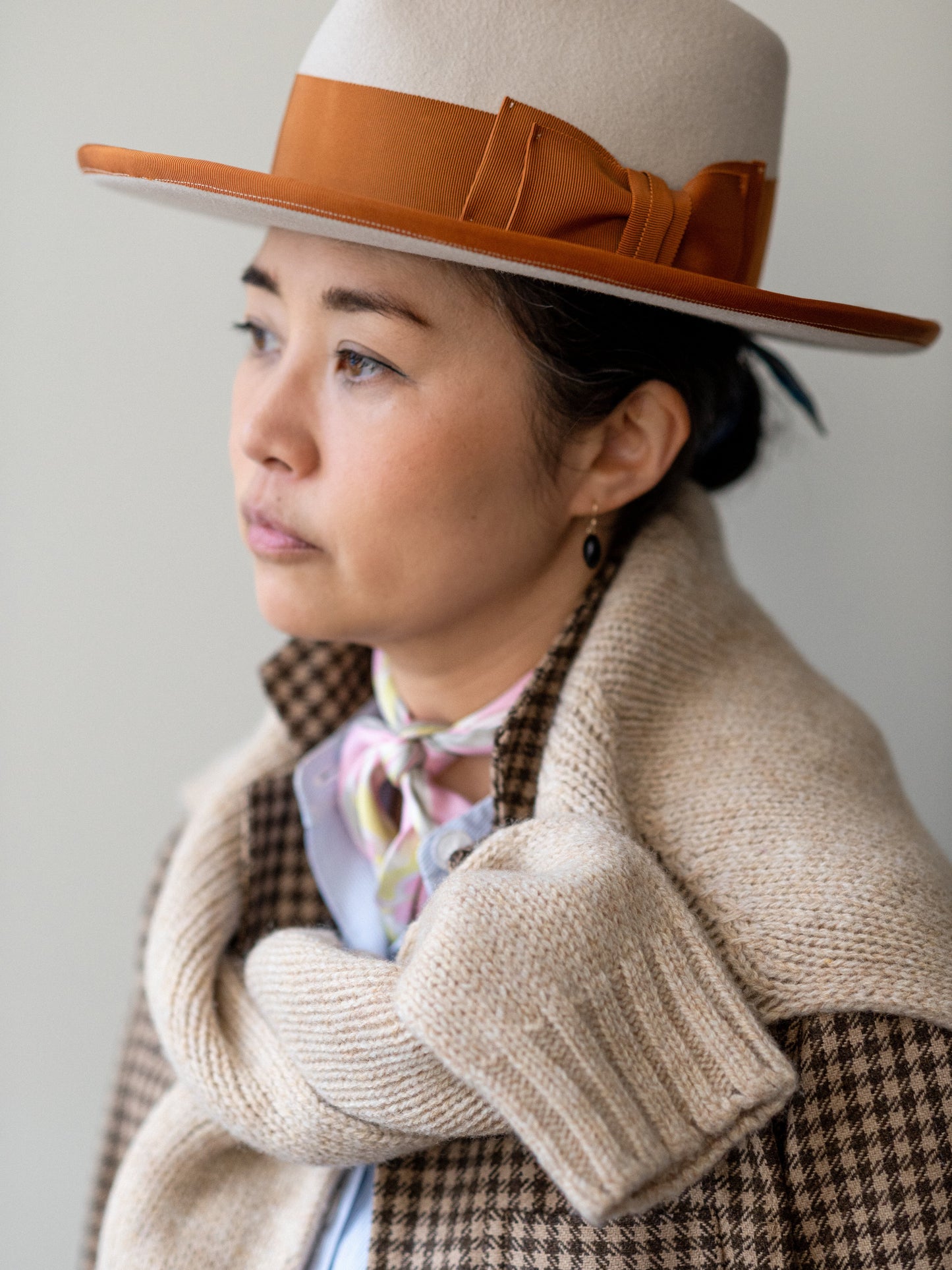 Lambswool Wool Shetland Yarn Cardigan / Tusk