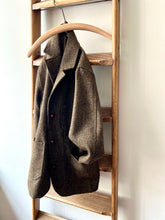 Herringbone Cheviot Tweed Jacket / Khaki Herringbone