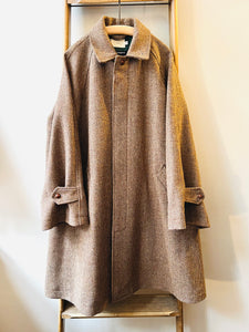 Sporting Tweed Balmacaan Coat / Brown