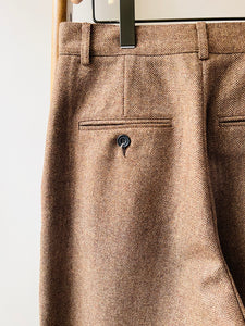 Scottish Merino Wool Trouser / Brown Herringbone