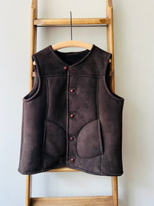 Sheepskin Gilet / Suede Brown