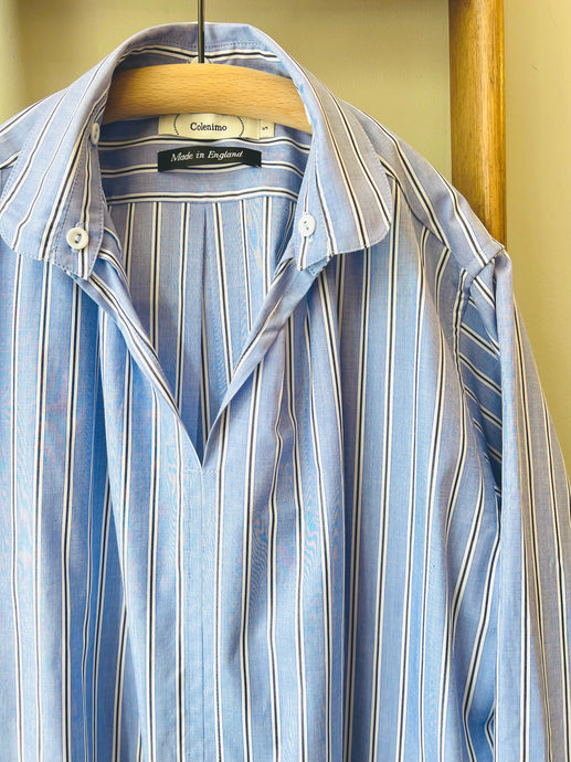 Japanese Cotton Stripe Smock / Blue stripe