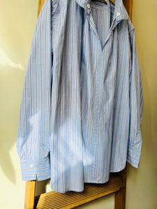 Japanese Cotton Stripe Smock / Blue stripe