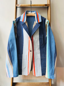 Multi Stripe Work Jacket / Blue