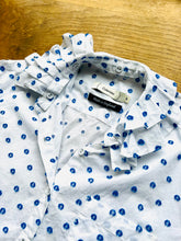 Cut Jacquard Dots Cotton Dress / Blue Dots