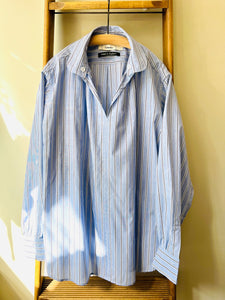 Japanese Cotton Stripe Smock / Blue stripe