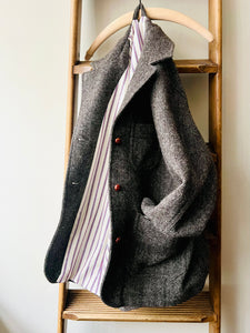 Shetland Wool Jacket / Brown Herringbone