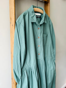 Typewrighter Cotton Dress / Green