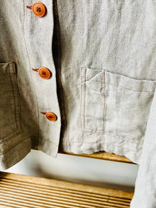 Linen Work Jacket / Natural Beige