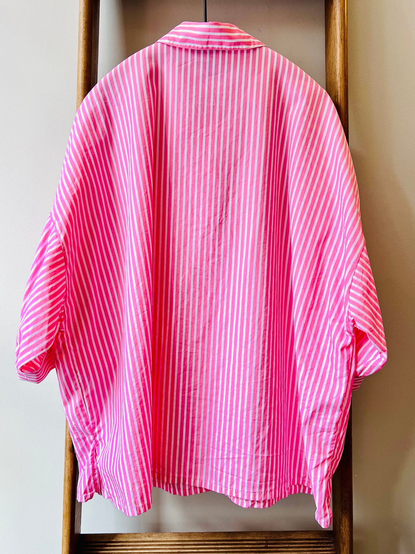 Balloon Sleeve Stripe Top / Pink stripe