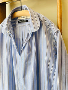 Japanese Cotton Stripe Smock / Blue stripe