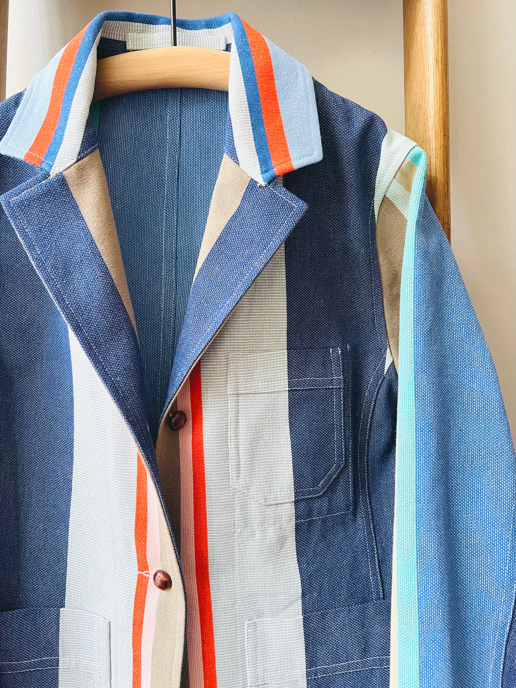 Multi Stripe Work Jacket / Blue