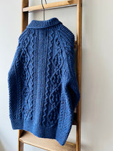 Cable Aran Cardigan / Indigo Blue