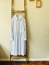 Cut Jacquard Dots Cotton Dress / Blue Dots