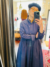 Typewriter Cotton Dress / Blue