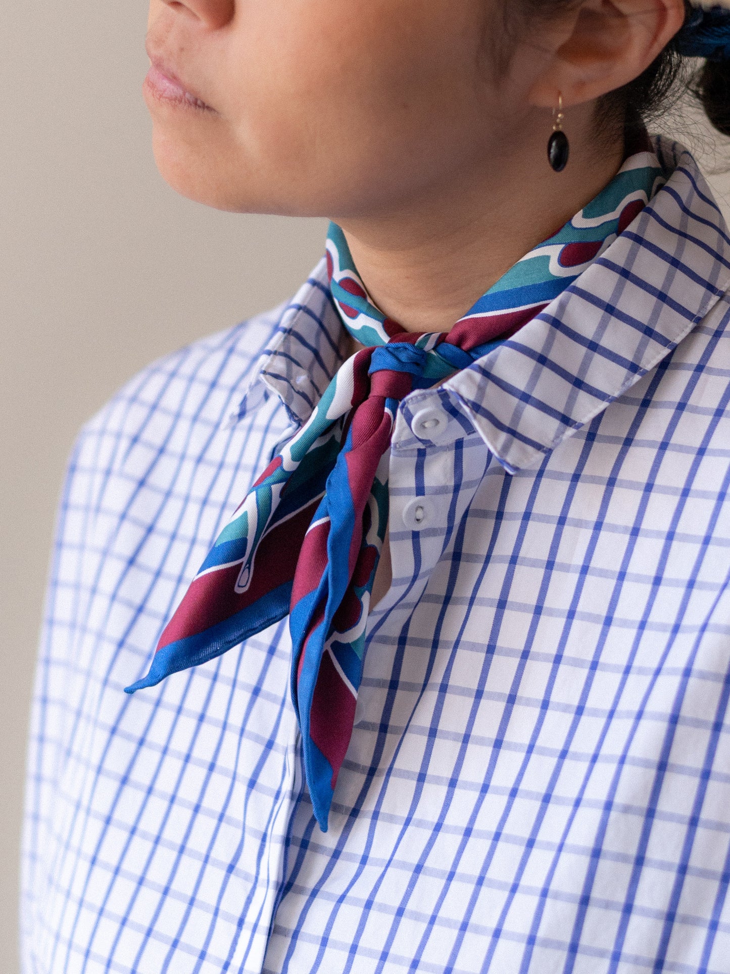Colenimo Silk Bandana Scarf / Burgundy