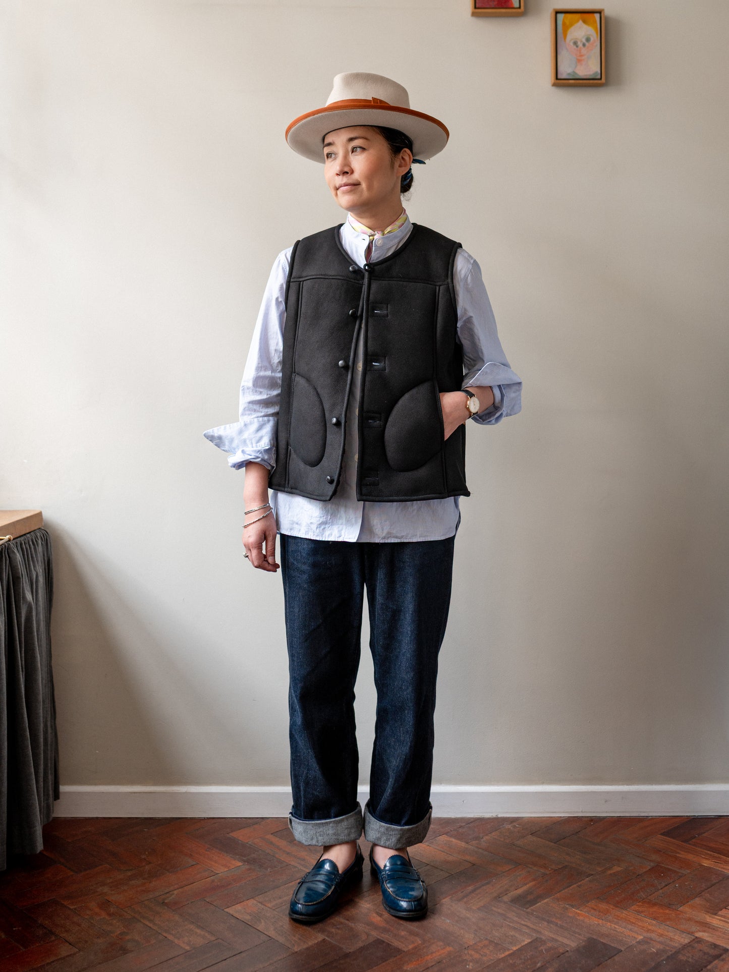 Sheepskin Merino Gilet / Black