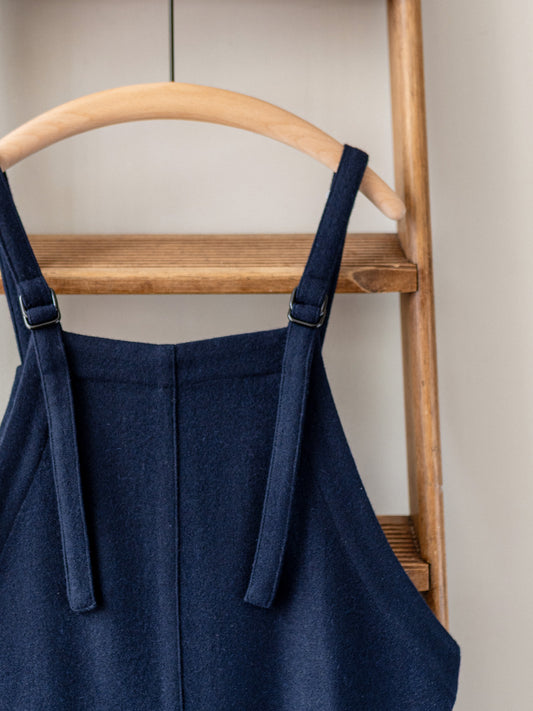 A-Line Wool Dungarees / Navy