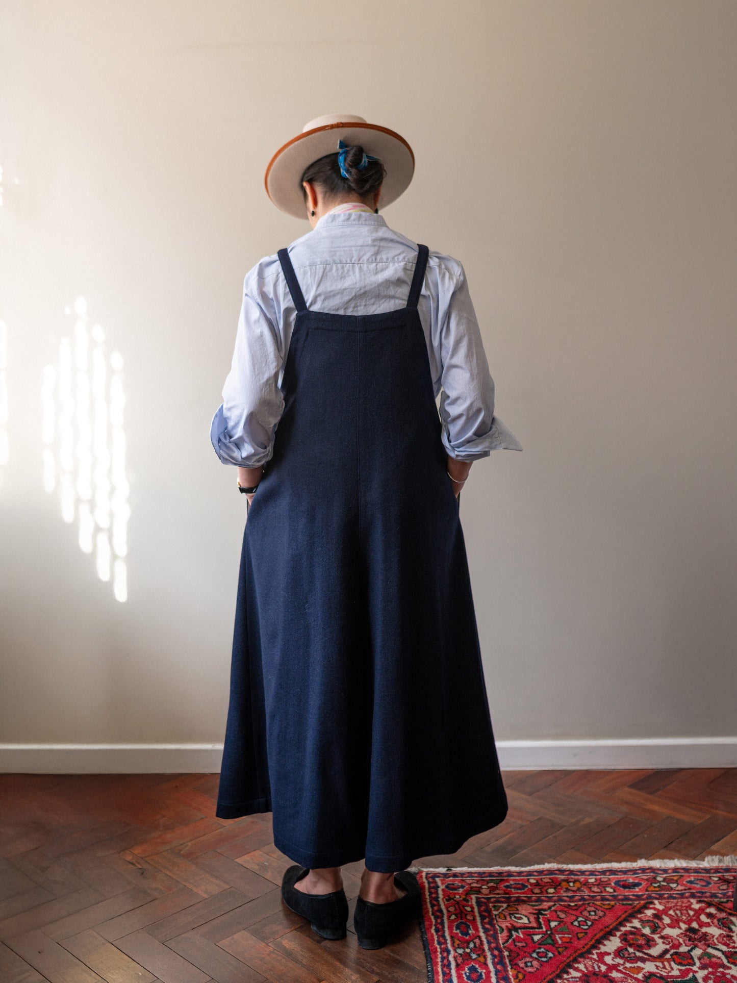 A-Line Wool Dungarees / Navy