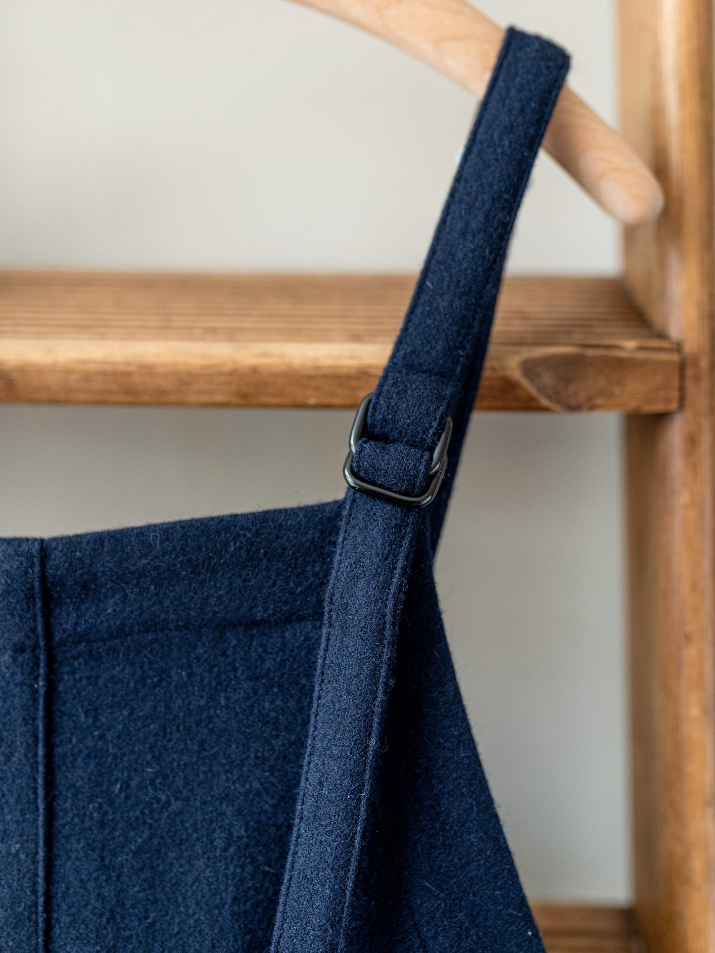 A-Line Wool Dungarees / Navy