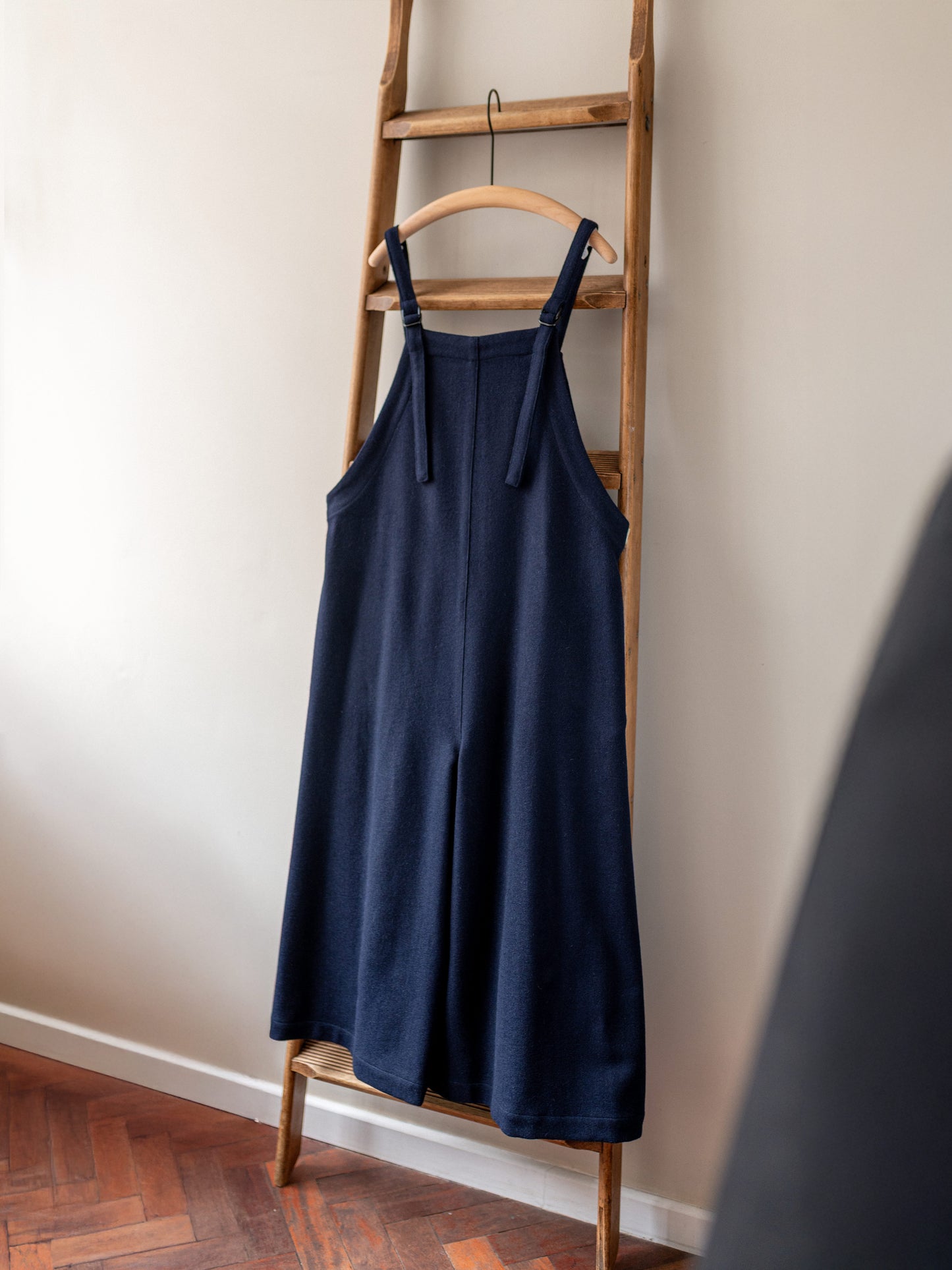 A-Line Wool Dungarees / Navy